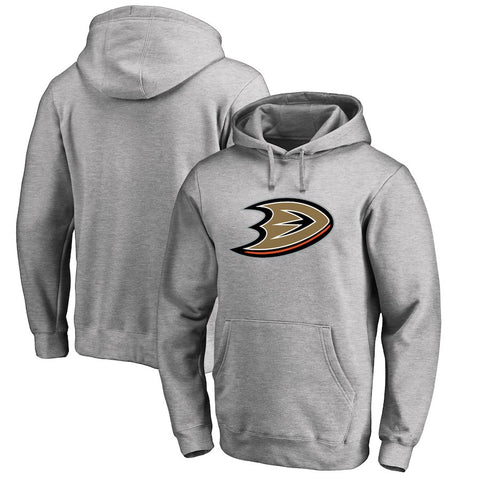 Anaheim Ducks   Primary Logo Pullover Hoodie - Ash