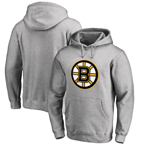 Boston Bruins   Primary Logo Pullover Hoodie - Ash