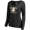 Anaheim Ducks   Women's Plus Sizes Alternate Logo Long Sleeve T-Shirt - Black
