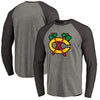 Chicago Blackhawks   Alternate Logo Long Sleeve Raglan T-Shirt - Ash/Black