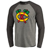 Chicago Blackhawks   Alternate Logo Long Sleeve Raglan T-Shirt - Ash/Black