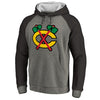 Chicago Blackhawks   Alternate Logo 2 Raglan Sleeve Pullover Hoodie - Ash/Black