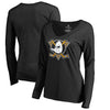 Anaheim Ducks   Women's Plus Sizes Alternate Logo Long Sleeve T-Shirt - Black
