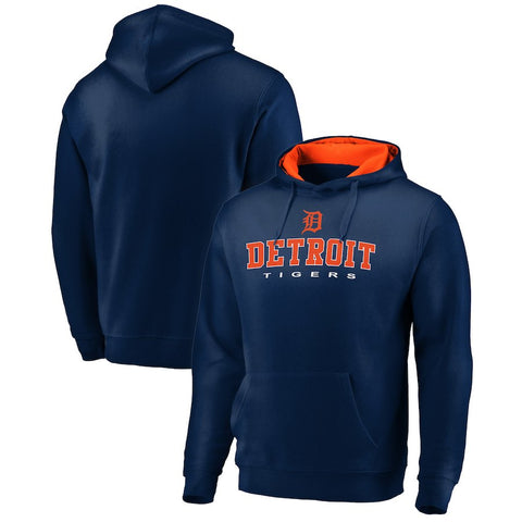 Detroit Tigers   Big & Tall Block Lineup Zone Fleece Pullover Hoodie - Navy