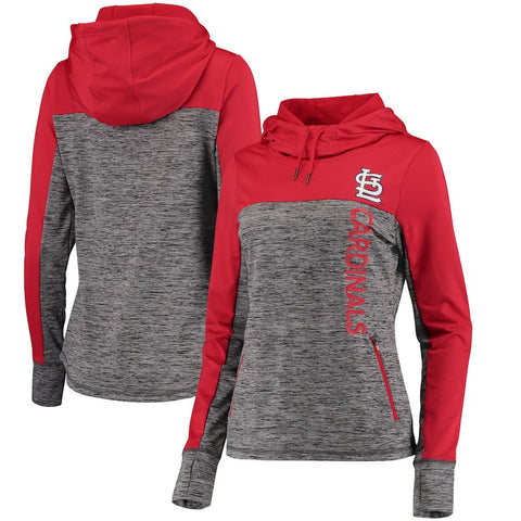 St. Louis Cardinals G-III 4Her by Carl Banks Women's Sideline Pullover Hoodie - Heathered Gray/Red