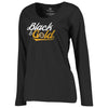 Boston Bruins   Women's Plus Sizes Hometown Collection Boston Hockey Long Sleeve T-Shirt - Black