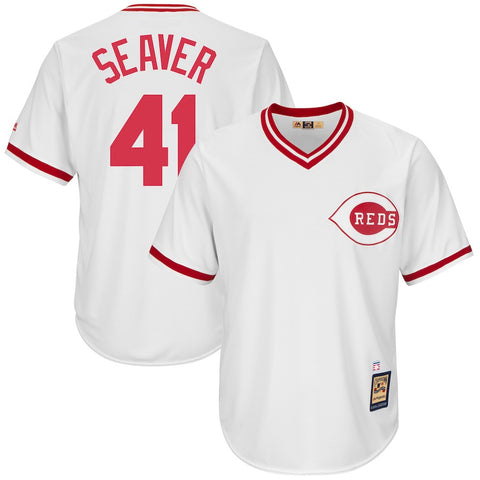 Tom Seaver Cincinnati Reds Majestic Cooperstown Collection Cool Base Player Jersey