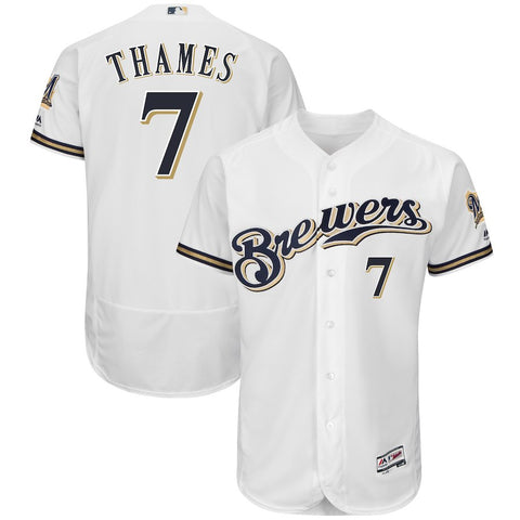 Eric Thames Milwaukee Brewers Majestic Flex Base Authentic Collection Jersey