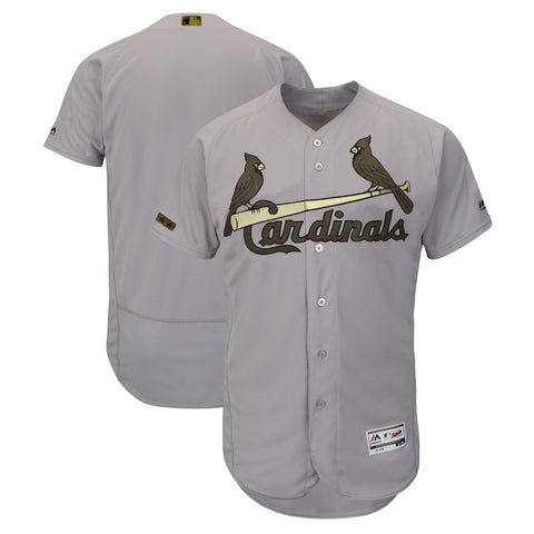 St. Louis Cardinals Majestic 2018 Memorial Day Authentic Collection Flex Base Team Jersey - Gray