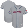 Colorado Rockies Majestic 2017 Stars & Stripes Authentic Collection Flex Base Team Jersey - Gray