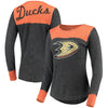Anaheim Ducks Touch by Alyssa Milano Women's Blindside Thermal Long Sleeve Tri-Blend T-Shirt