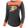 Anaheim Ducks Touch by Alyssa Milano Women's Blindside Thermal Long Sleeve Tri-Blend T-Shirt
