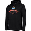 Miami Marlins Under Armour Performance Fleece Pullover Hoodie - Black