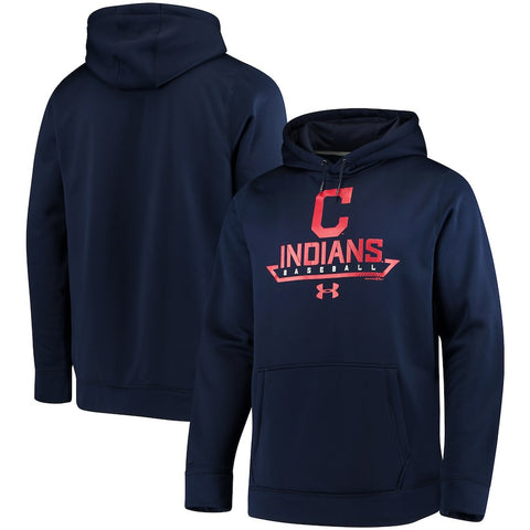 Cleveland Indians Under Armour Performance Fleece Pullover Hoodie - Navy