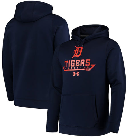 Detroit Tigers Under Armour Performance Fleece Pullover Hoodie - Navy