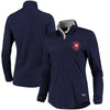 Atlanta Braves Under Armour Women's Charged Cotton Half-Zip Pullover Jacket - Navy