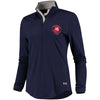 Atlanta Braves Under Armour Women's Charged Cotton Half-Zip Pullover Jacket - Navy