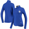 Los Angeles Dodgers Under Armour Women's Charged Cotton Half-Zip Pullover Jacket - Royal
