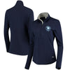 Tampa Bay Rays Under Armour Women's Charged Cotton Half-Zip Pullover Jacket - Navy