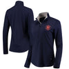 Detroit Tigers Under Armour Women's Charged Cotton Half-Zip Pullover Jacket - Navy