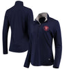 Minnesota Twins Under Armour Women's Charged Cotton Half-Zip Pullover Jacket - Navy