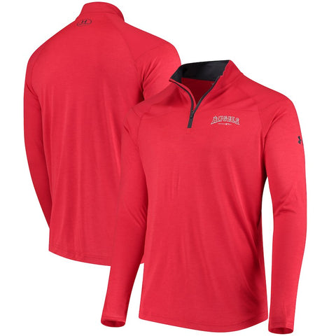 Los Angeles Angels Under Armour Tech Tonal Twist Quarter-Zip Pullover Jacket - Red
