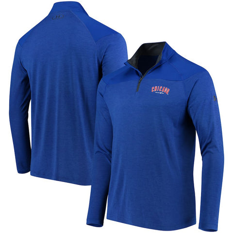 Chicago Cubs Under Armour Tech Tonal Twist Quarter-Zip Pullover Jacket - Royal