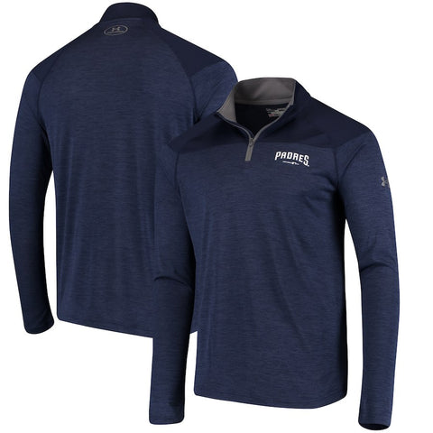 San Diego Padres Under Armour Tech Tonal Twist Quarter-Zip Pullover Jacket - Navy