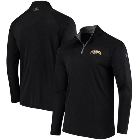 Pittsburgh Pirates Under Armour Tech Tonal Twist Quarter-Zip Pullover Jacket - Black