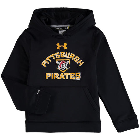 Pittsburgh Pirates Under Armour Youth Fleece Pullover Hoodie - Black