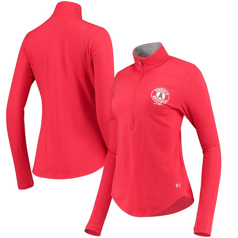 Los Angeles Angels Under Armour Women's Charged Cotton Half-Zip Pullover Jacket - Red