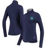 Seattle Mariners Under Armour Women's Charged Cotton Half-Zip Pullover Jacket - Navy