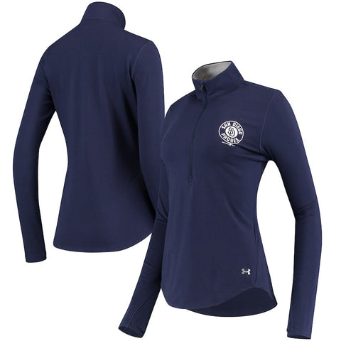 San Diego Padres Under Armour Women's Charged Cotton Half-Zip Pullover Jacket - Navy
