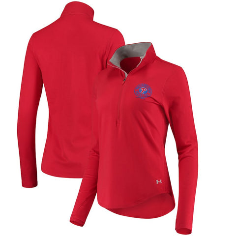 Philadelphia Phillies Under Armour Women's Charged Cotton Half-Zip Pullover Jacket - Red