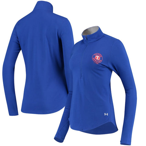 Texas Rangers Under Armour Women's Charged Cotton Half-Zip Pullover Jacket - Royal
