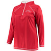 Los Angeles Angels Majestic Women's Plus Size Quarter-Zip Pullover Jacket - Red