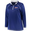 New York Mets Majestic Women's Plus Size Quarter-Zip Pullover Jacket - Royal