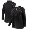 San Francisco Giants Majestic Women's Plus Size Quarter-Zip Pullover Jacket - Black