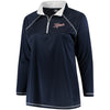 Detroit Tigers Majestic Women's Plus Size Quarter-Zip Pullover Jacket - Navy