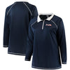 Atlanta Braves Majestic Women's Plus Size Quarter-Zip Pullover Jacket - Navy