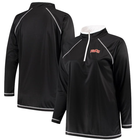 Arizona Diamondbacks Majestic Women's Plus Size Quarter-Zip Pullover Jacket - Black