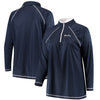 Seattle Mariners Majestic Women's Plus Size Quarter-Zip Pullover Jacket - Navy