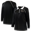 Miami Marlins Majestic Women's Plus Size Quarter-Zip Pullover Jacket - Black