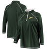 Oakland Athletics Majestic Women's Plus Size Quarter-Zip Pullover Jacket - Green