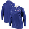 Texas Rangers Majestic Women's Plus Size Quarter-Zip Pullover Jacket - Royal
