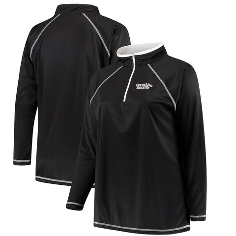 Colorado Rockies Majestic Women's Plus Size Quarter-Zip Pullover Jacket - Black