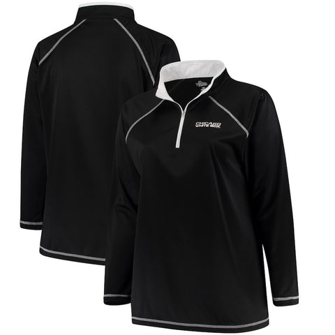 Chicago White Sox Majestic Women's Plus Size Quarter-Zip Pullover Jacket - Black