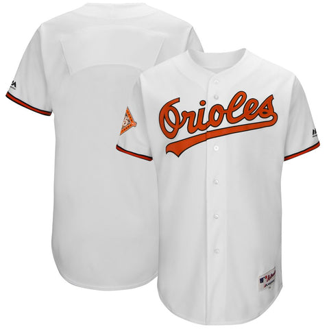 Baltimore Orioles Majestic 1992 Turn Back the Clock Authentic Team Jersey with 25th Anniversary Patch - White