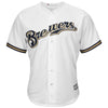Domingo Santana Milwaukee Brewers Majestic Home Cool Base Replica Player Jersey - White