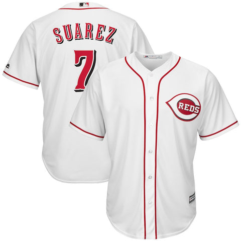 Eugenio Suarez Cincinnati Reds Majestic Cool Base Home Player Jersey - White